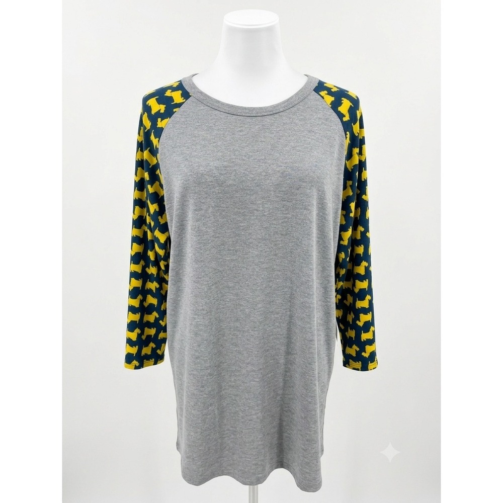 LuLaRoe Plus Size Randy Schnauzer Dog Design Top Size 2X